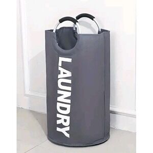 XL Grey Laundry Hamper Basket Bag 95L – Waterproof Oxford with Aluminum Handles